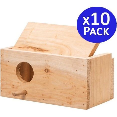 10 Stück Holz-Nistkästen für Vögel 20x10x10 cm