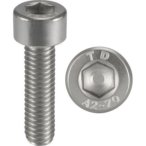 10 Pcs Vis INOX M8x25 mm tête cylindrique BTR Ø 8x25 mm Vis M8 x 25mm CHC à 6 pans creux (clé allen) Acier Inoxydable A2 70 (V2A/304) (1/5)