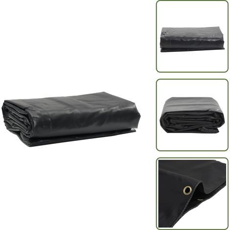 The Living Store Bâche anthracite 5x7 m 600 g/m² - Bâche Imperméable - Bâche De Protection - Bâche Extérieure - Bâche Voiture - Bâche Moto