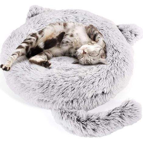 Ineasicer Panier pour Chat Panier Rond en Peluche Douce pour Animal Domestique Antidérapant Coussin Chat, Couchage et Mobilier pour Chats (1/5)