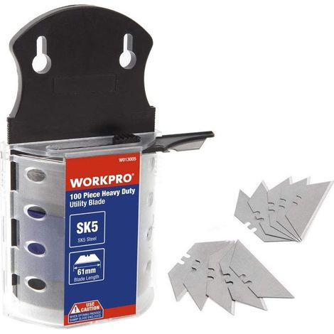 – Lames trapèzes pour cutter SK5 – 100 pièces – Épaisseur 0,5mm – Longueur 60mm – Compatible avec tous les cutters standards (1/5)