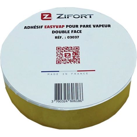 1 Rouleau Adhésif Membrane pare-vapeur double face 40m X 38mm - Zifort
