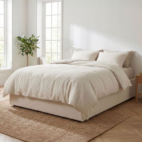 Lit coffre 140x190 sherpa ivoire Terre de Nuit (1/5)