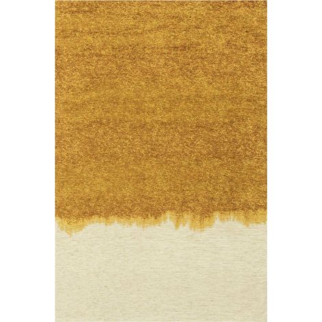 Tapis intérieur extérieur ocre jacquard antidérapant - 80 x 150 cm