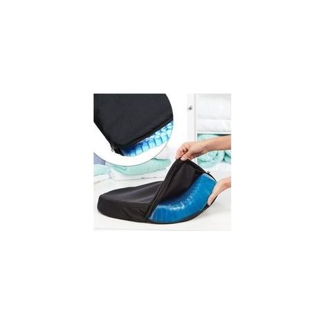 1 transparentes Gelkissen gegen Wundliegen, 37 x 30 x 4 cm, ergonomisch für längeres Sitzen im Auto, Büro oder Rollstuhl (1/5)