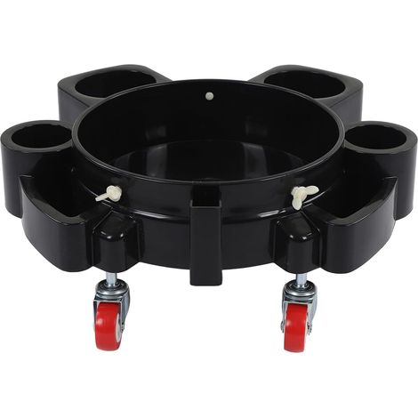 Chariot à Seau Roulant Chariot à Roulettes Multifonctionnel Noir pour le Lavage des Détails de Voiture avec 5 Roulettes Pivotantes Robustes (1/5)