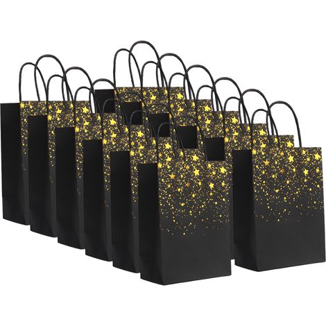 12 bolsas de cumpleaños, bolsas de Navidad, bolsas de regalo con asas, bolsas para recuerdos de fiesta, bolsas de almacenamiento de papel kraft, bolsas de regalo de papel, bolsas de papel, mini bolsas (1/5)