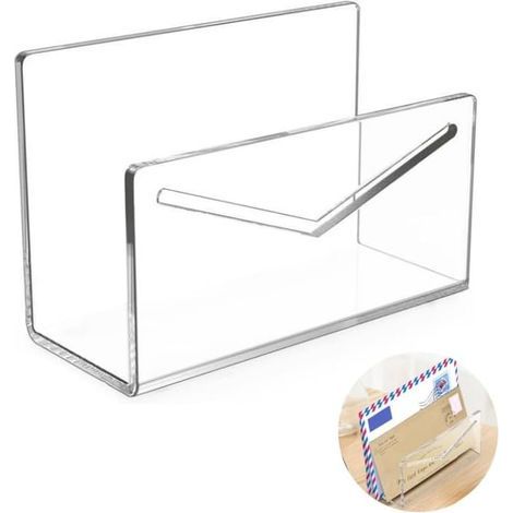 Porte-lettres organisateur de courrier en acrylique porte-lettres avec impression transparente, pour bureau, porte-monnaie, organisateur de bureau pour l'école (1/5)