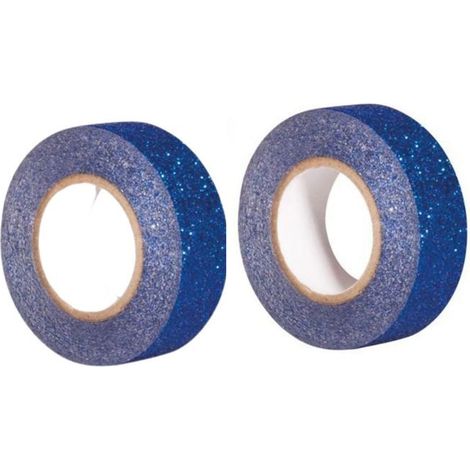 2 rubans à paillettes 5 m x 1,5 cm - bleu nuit