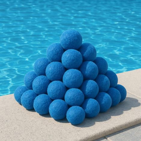 Billes filtrantes pour systèmes de filtration à sable, 1000 g. Billes de remplacement pour filtre de piscine, équivalent à 35 kg de sable de quartz. Réutilisables, elles offrent une filtration efficac