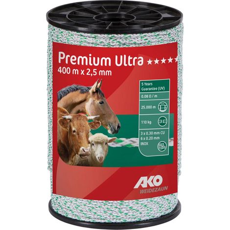 Premium Ultra Litze,2,5mm,400m weiß/grün 6xniro 0,2+3xCU0,3