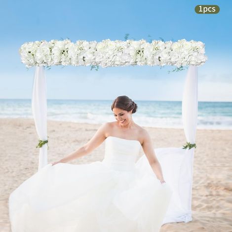 Hochzeitsbogen Bouquet, 39,37 Zoll künstliche Blumen Rose Seide Dekoration, künstliche Bouquet Hochzeitseinrichtung (weiß)