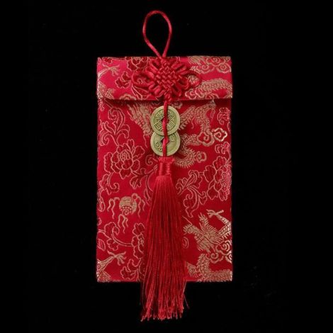 CARTE DE VISITE Paquet rouge à pampilles motif multiple tissu traditionnel nouvel an paquet rouge pour mariage style-14 5 (1/3)