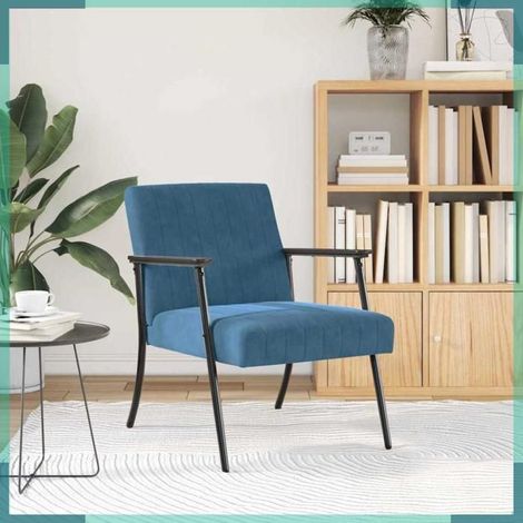 42017678 fauteuil Bleu 59 x 75 x 78 cm Velours (1/5)