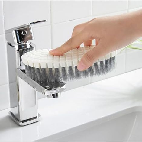 Brosse à Récurer Pliable, Brosse à Récurer pour épurateur de Douche, Flexible et Rigide avec Poignée, Brosse de Nettoyage Robuste pour Tapis D'évier de Baignoire (1/3)