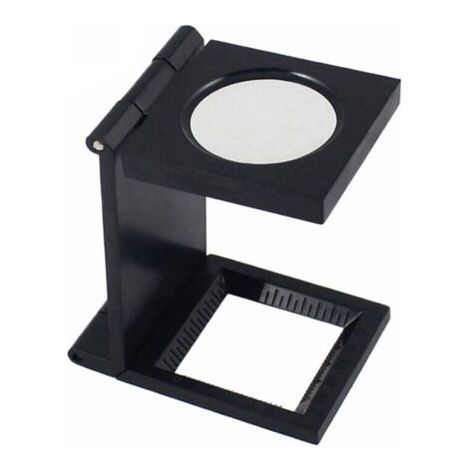 Loupe de bureau pliable en métal, compteur de fils, grossissement x10, pour le travail, le bureau, la maison, la réparation, les loisirs, l'artisanat et la presse. (1/5)