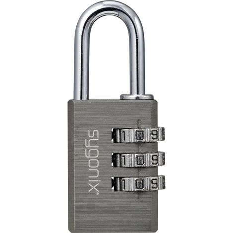 Sygonix SY-6932310 Vorhängeschloss 30 mm 3-Digit    Titan-Grau Zahlenschloss (1/5)