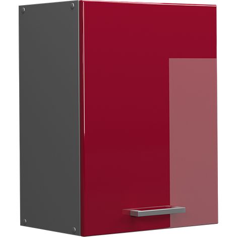 Pensile da cucina R-Line, Rosso bordeaux lucido, 45 cm, Vicco