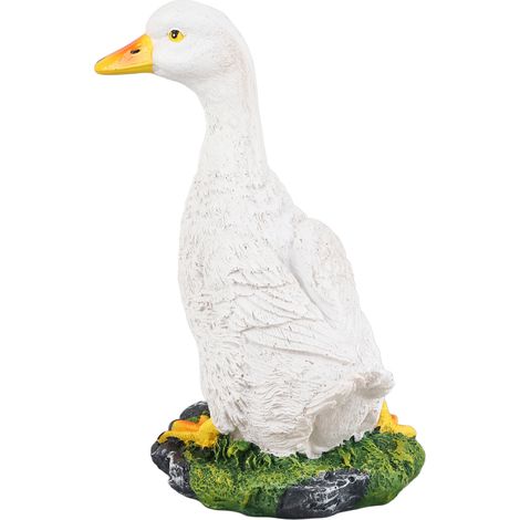 Statue de canard blanc artificielle pour extérieur, sculpture paysagère, décoration de jardin. (1/5)