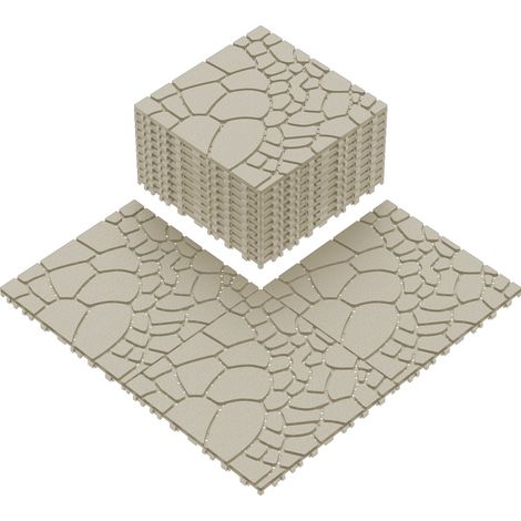Baldosa de terraza encajable (30.48x30.48 cm), para exterior, PP, beige (1/5)
