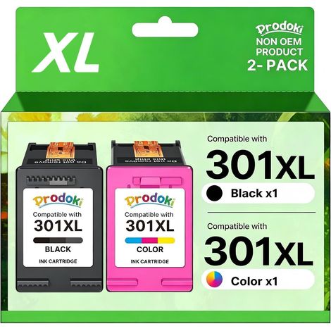 301XL Cartouches d'encre Remplacement pour HP Cartouche 301 XL Noir et Couleur pour HP 301XL Encre pour DeskJet 1000 1050 2050 2510 Envy 4500 4502 5530 OfficeJet 2620 4630 4632 (1/5)