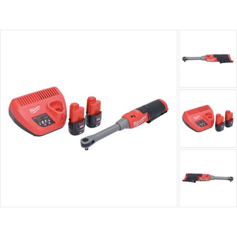 Milwaukee M12 FHIR38LR-302 Chiave a cricchetto a batteria ad alta velocità, versione lunga, 12 V, 47 Nm, 3/8" + 2 batterie da 3,0 Ah + caricabatterie (1/5)