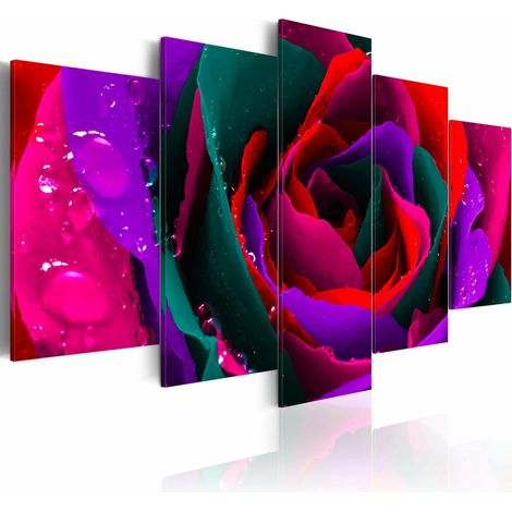 Tableau roses multicolores - 200 x 100 cm (1/4)