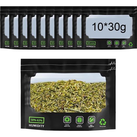 10 Pieces Reusable Food Storage Bags with Humidity Control (58-62%), Odourless, Antistatic, for Vanilla, Coffee, Snacks, Tea, 20 x 15 cm Airtight Bag (1/5)