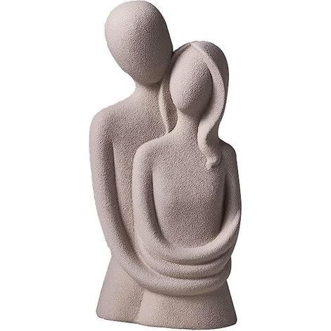 (Graue) Skulptur – Modern – Keramikpaar – Grau – 10 x 8,5 x 21 cm – Innendekoration (1/4)