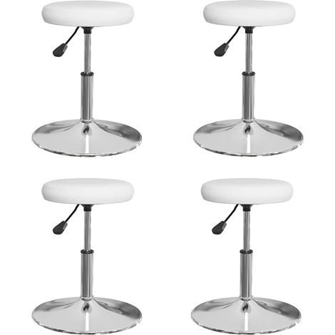vidaXL Sillas de comedor 4 unidades cuero sintético blanco (1/5)