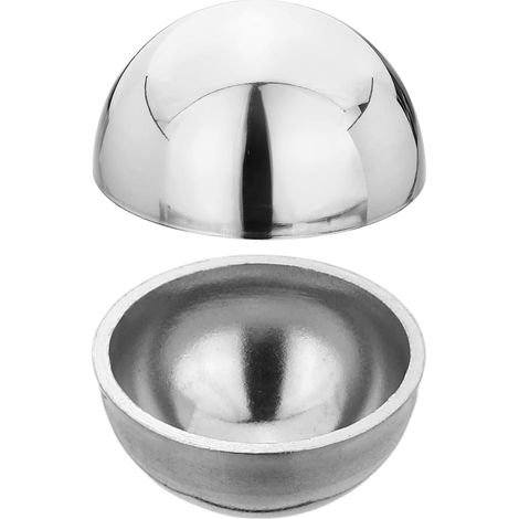 2Pcs Demi-Sphères Creuses en Acier Inoxydable, 17mm(0.67") Dia. Boules Décoratives Creuses Chapeaux De Rampe Polis Miroir pour Main Courante D'escalier Maison Extérieure (1/5)