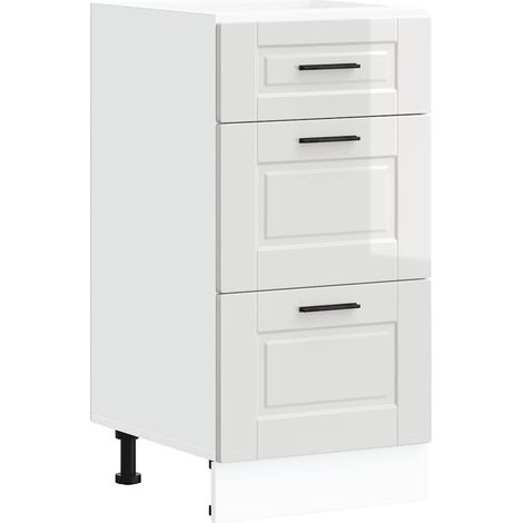 vidaXL Mobiletto da cucina "Porto" Bianco lucido in legno ingegnerizzato