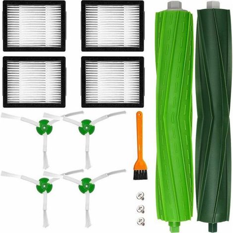 Kit Accessoires Roomba - Filtres - Brosses Latérales - Brosses Caoutchouc - Pour Series E i j - 12 Pièces (1/4)
