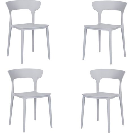 Sedia cucina moderna impilabile per interni ed esterni 4 sedie Grigio - LIAM (1/5)