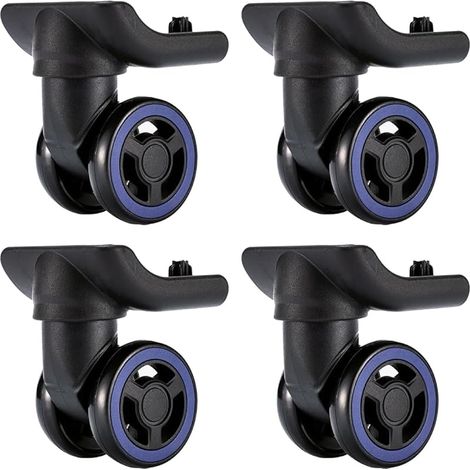 Lot de 4 roues de bagages, réduction du bruit, roulettes pivotantes à 360°, roues de rechange universelles pour valises (1/5)