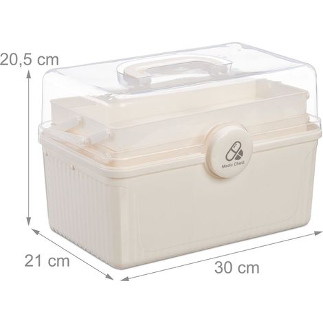 Botiquín de primeros auxilios plegable 30 x 20 x 10 cm para medicamentos, práctico y transportable de poliéster rojo 130017353 (1/2)
