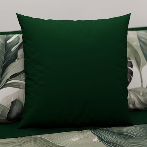 Lot de 2 Taies d'oreiller de Lit 30x30 cm, Housses de Coussin Unies Couleur Vert Émeraude, Taie Oreiller 100% Microfibre Hypoallergénique, Fabriqué en Italie (1/3)