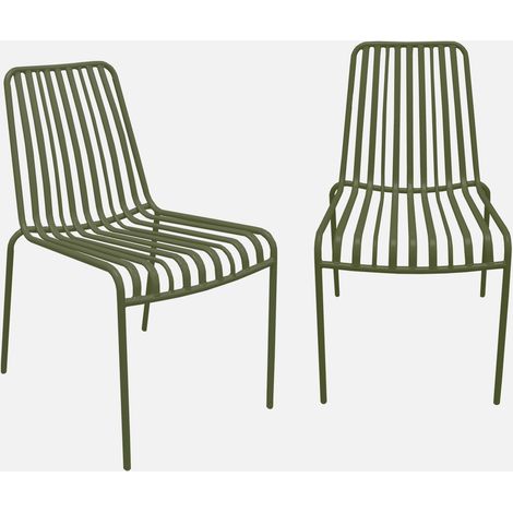 Set di due sedie da giardino impilabili in acciaio (1/5)