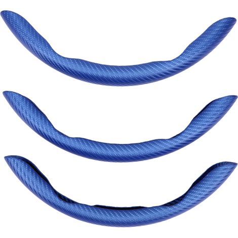 Lot 3 housses volant fibre carbone antidérapantes segmentées pour voiture, camion, SUV, berline, van, bleu, 38 cm (1/5)