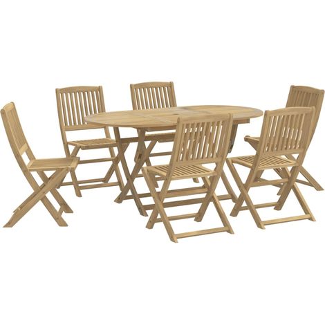 Maison Exclusive - Set da Pranzo da Giardino 7 pz in Legno Massello di Acacia