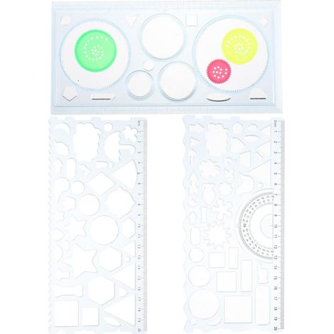 ORFOFE Lot de 3 gabarits dessin géométrique, règle interactive en (1/5)