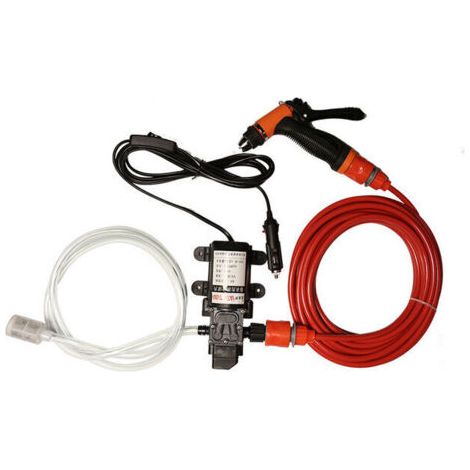 DC 12V Lavage Portable pour Voiture Haute Pression Électrique 100W,Pompe de Lavage de Voiture,Kit de Nettoyage de Voiture Portable,Pompe à Eau Pistolet de Pulvérisation avec Tuyau (1/5)