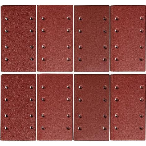 Papier de verre pour ponceuse orbitale 93 x 185 mm Papier de verre 8 trous Grain 40 Lot de 30 (1/4)