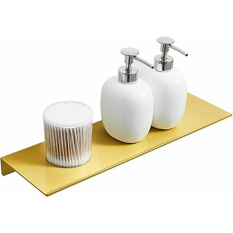 Tigrezy Badezimmerregale, Duschregal-Organizer, Aluminium-Aufbewahrungstablett für Badezimmer-Schminktisch, Küche – gebürstetes Gold（40cm）