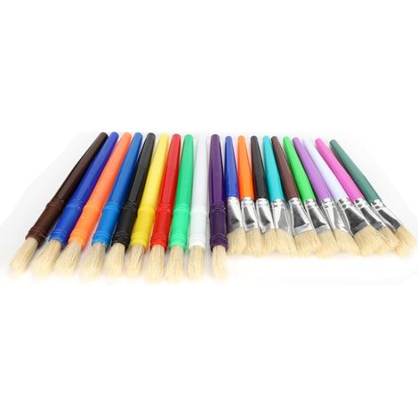 Ensemble de 20 pinceaux à peinture à l'huile, poils colorés, stylos de dessin et de graffiti pour enfants (1/5)