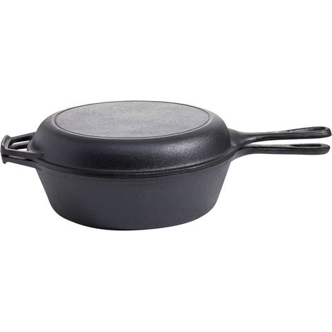 Gusseisenkuss® 2-in-1 Gusstopf mit Pfanne/Deckel Ø 25,5/24,5 cm 3,5/1,5 Liter (1/2)
