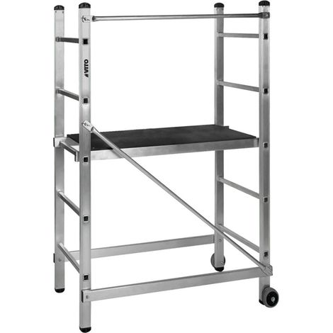Vito – Échafaudage 110x40 cm – Charge maximale 150 kg – Hauteur de travail 3,5 m – Pour chantiers humides et terrains accidentés (1/5)