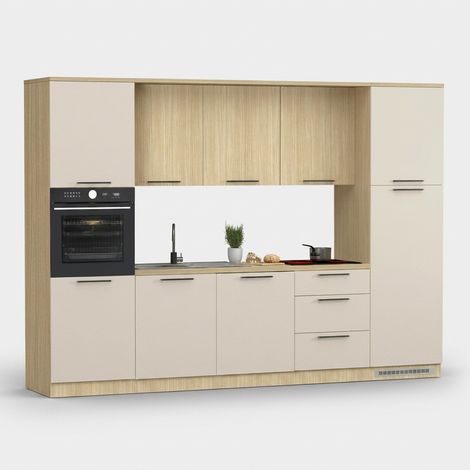 Cucina completa lineare moderna con lavello Tyrek 300x215 - Beige (1/5)