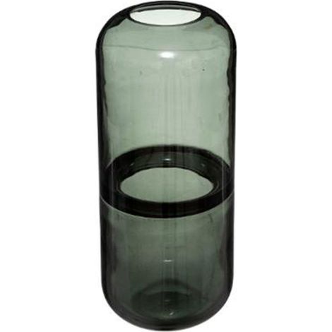 Vase Rond Design en Verre "Line" 25cm Gris