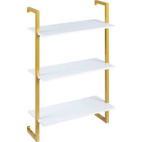 COSTWAY 3-Tier Floating Shelf for Wall Modern Kitchen Shelf Wall Mounted Coffee Bar Shelving